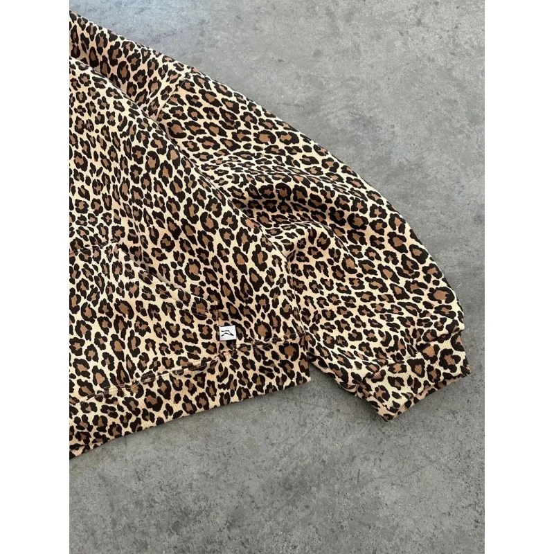 2025 New Vintage Leopard Hoodies Women Y2k Oversized Animal Print Hooded Sweatshirts Pullovers Retro Hip Hop Streetwear hoodie