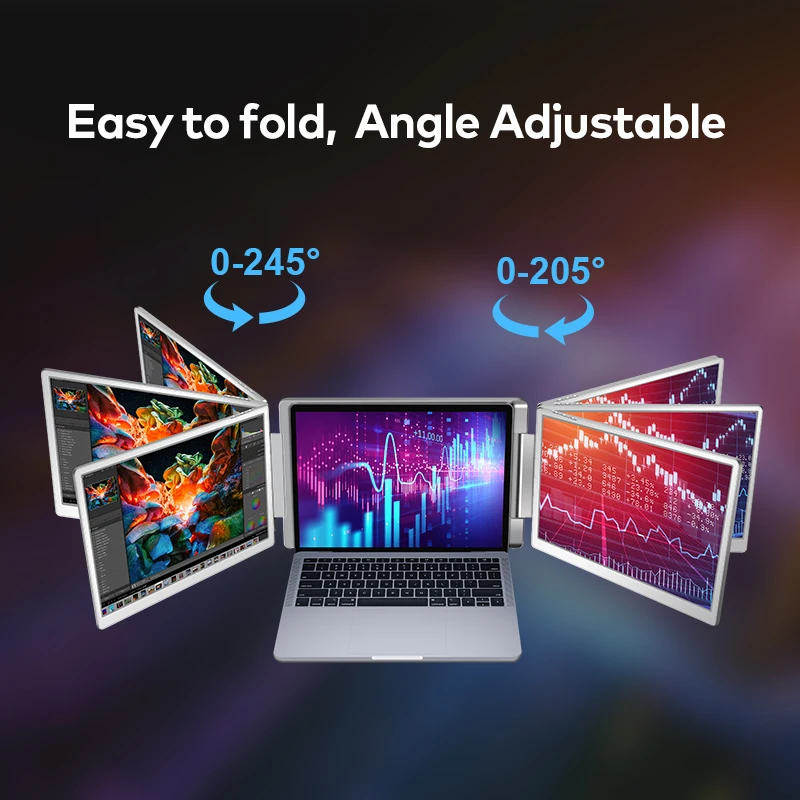 ODM/OEM 16 Inch Portable Monitor with Dual 2.5K LCD Display Laptop Screen Extender Triple Monitor for Gaming Computer PC