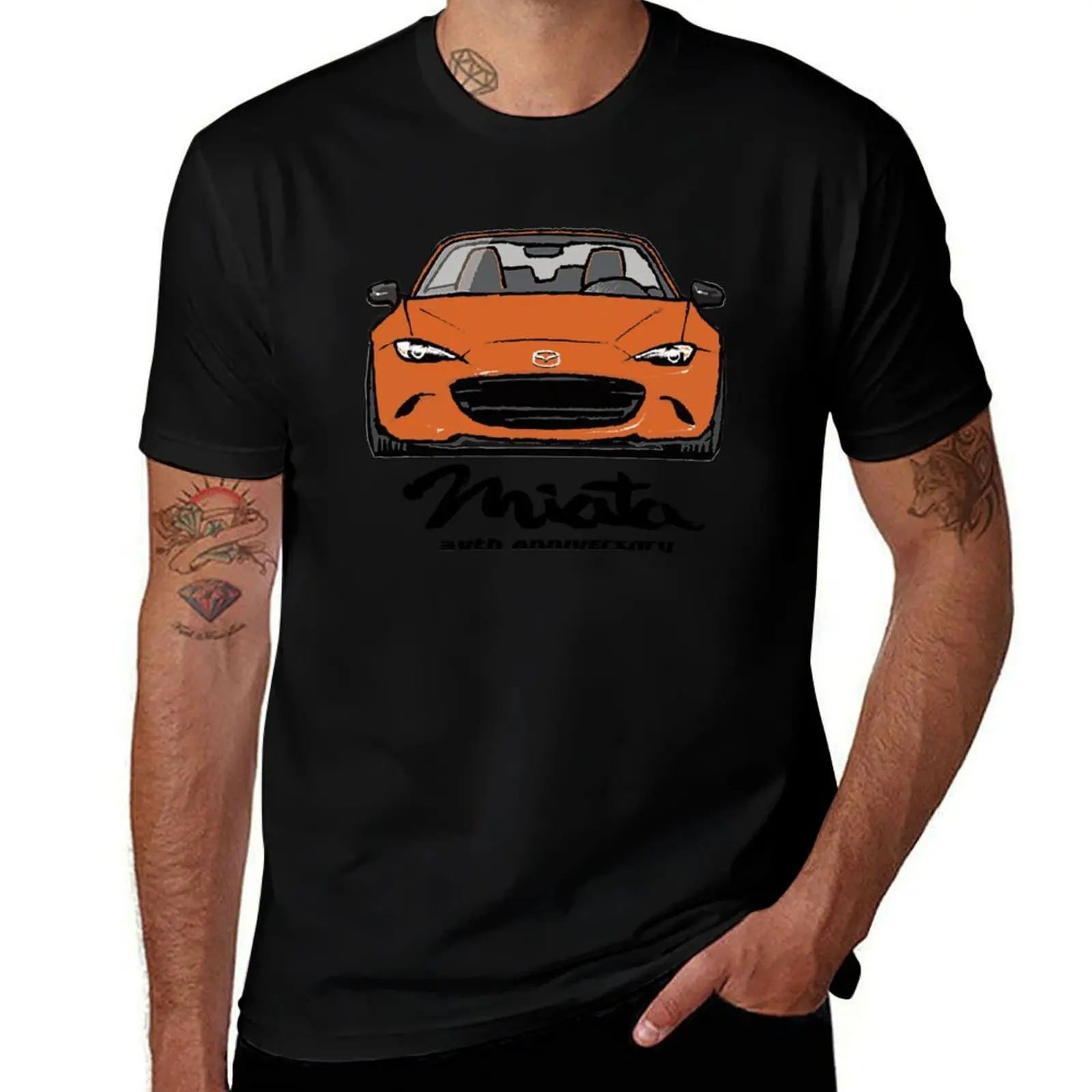 Miata MX5 30th Anniversary Orange T-Shirt Trend Art Print T-Shirt