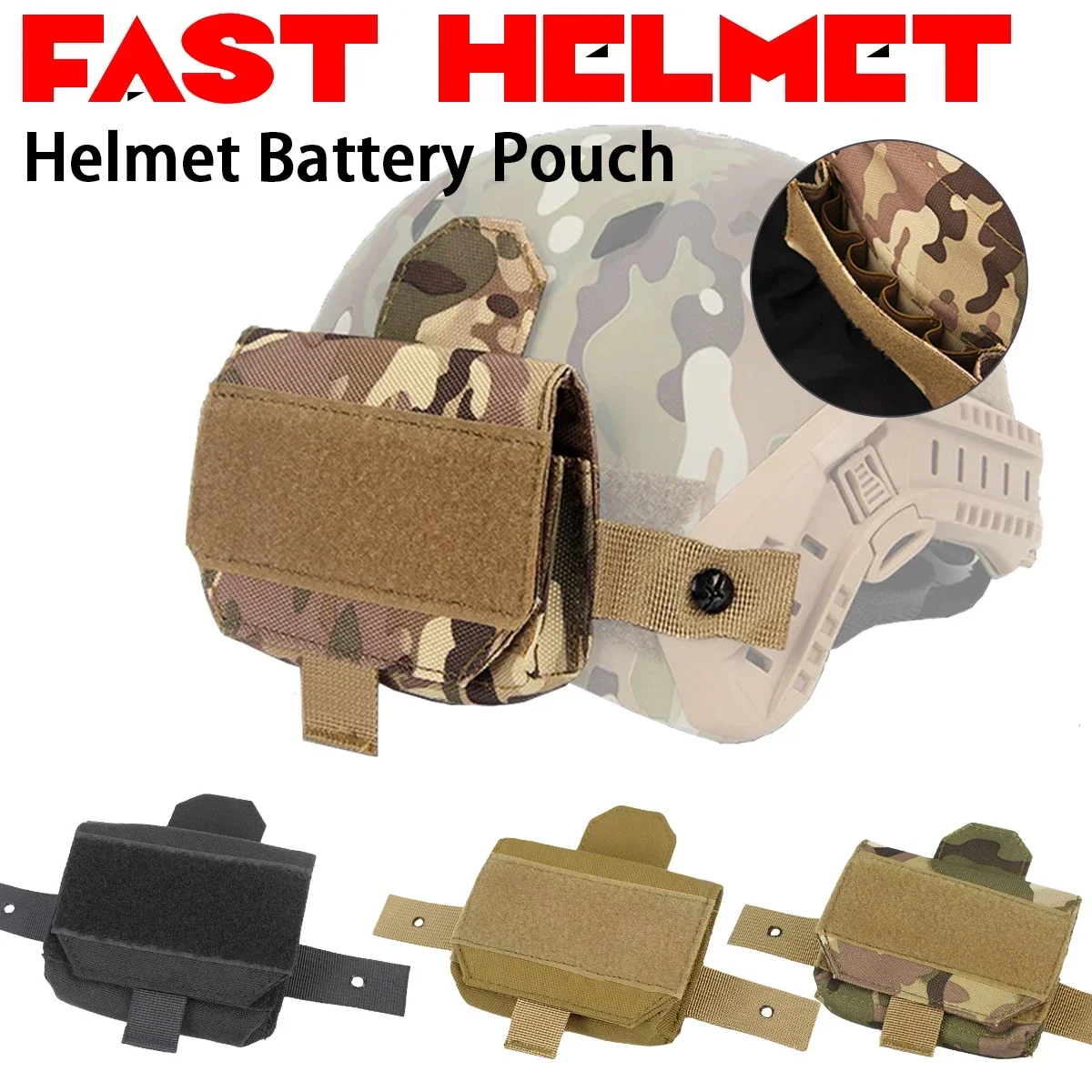 

Tactical Helmet Battery Pouch Gear Fast Helmet Counterweight Pack Compatible Hunting Airsoft Helmet Accessories MC BK KH