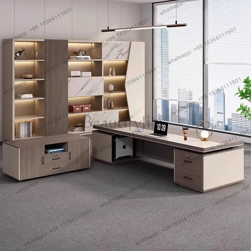 FG Minimalist Aesthetic Office Desk Executive Reception European Office Desk Conference Space Saving Ufficio Postmodern Furnitur
