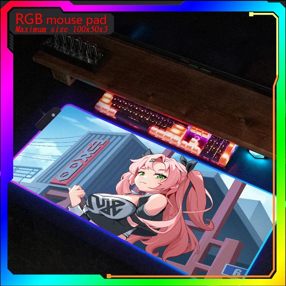 

Zenless Zone Zero Default Outfit Mousepad Rgb Xxl Steelseries Laptop Backlit Keyboard Gameing Girl Table Pads Desk pad Mause pad