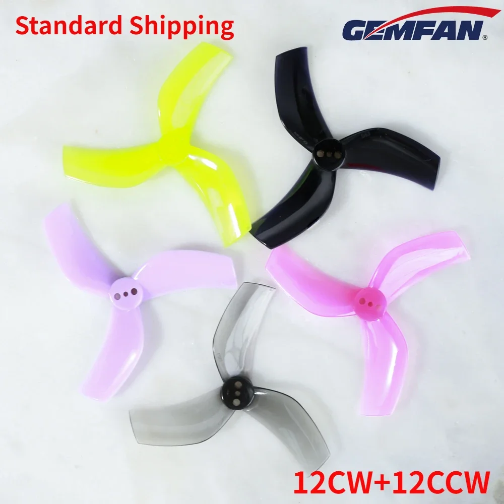 

12 пар (12CW + 12CCW) Gemfan D63 63 мм 3-лопастной пропеллер (случайный цвет) для FPV 2,5 дюймов Cinewhoop Ducted Drones DIY запчасти