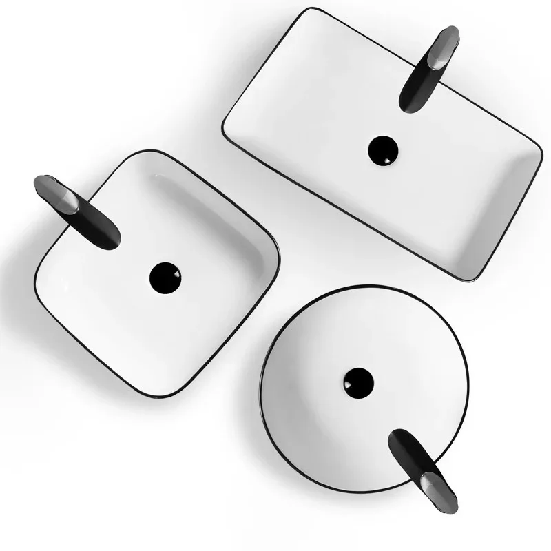 

Simple ceramic countertop basin, wash basin square, creative black basin, wash basin, toilet, wash basin