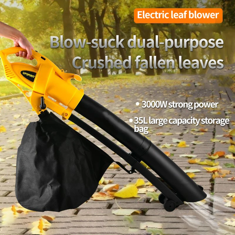 Electric Blowing Machine Garden Leaves Snow Cleaner Blow Suck 2 In 1 Dust Remover 6 Gear Adjustment Leaf Collecting Shredder