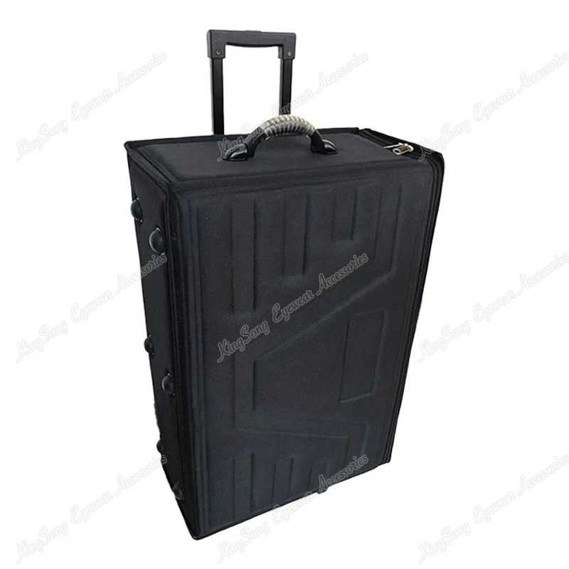 Eyeglass Travel EVA Suitcase for 300 Optical Frame or 144 Sunglass with Retractable Puller Wheels