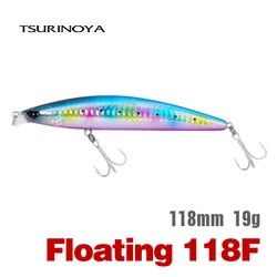 TSURINOYA 118mm 19g 0-30cm Shallow Range Floating Fishing Lure DW95 118F Inshore Seabass Minnow Sea Fishing Artificial Hard Bait