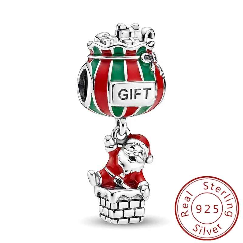 Hot Butterfly Knot Bell Elf Christmas Series Charms Beads Fit Bracelets 925 Sterling Silver Christmas Gift Fine Jewelry