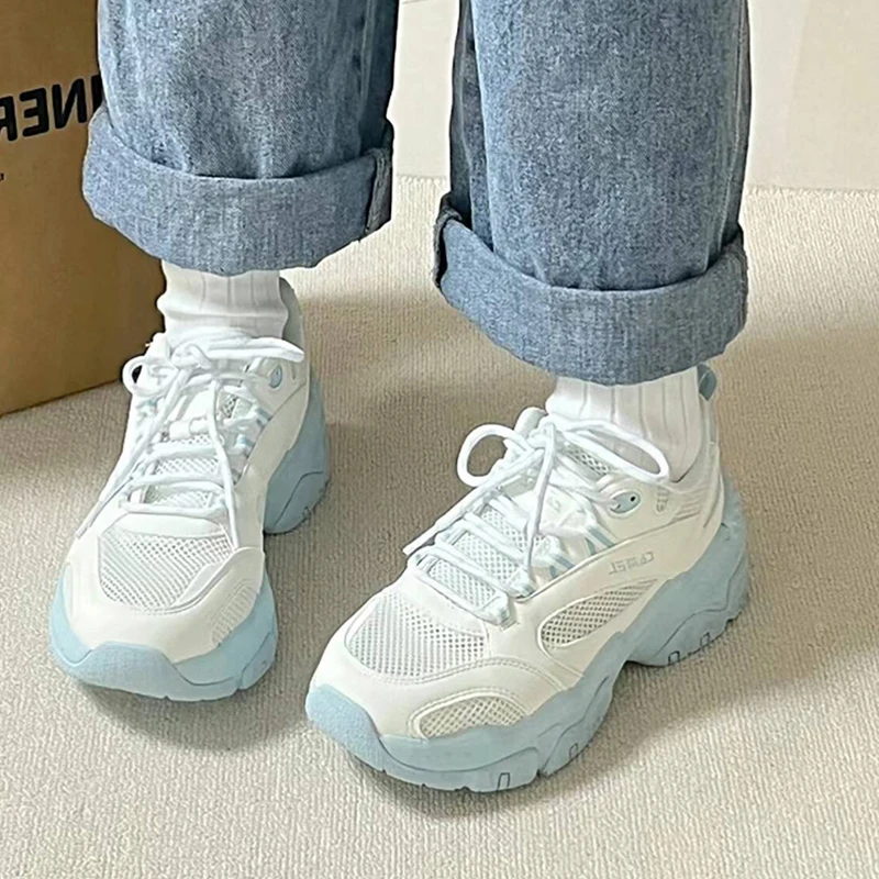 GOLDEN CAMEL Sports Running Shoes Men and Women Height-increasing Daddy Shoes for Women Breathable Mesh Casual Male Sneakers