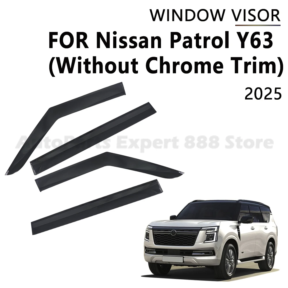 Weather Shield For Nissan Patrol Y63 (Without Chrome Trim) 2025 Rain Guard Deflector Windshield Rain Eyebrow Awning Trim