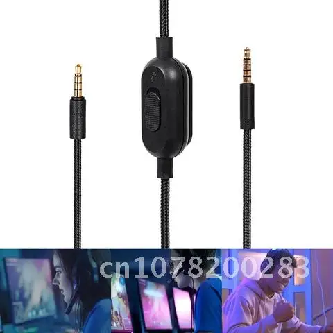 

3.5mm Audio Cable for Headphones Audio Male To Male Adapter Cord with Mute Switch for Logitech G433 G233 GPRO GPRO X Earphone