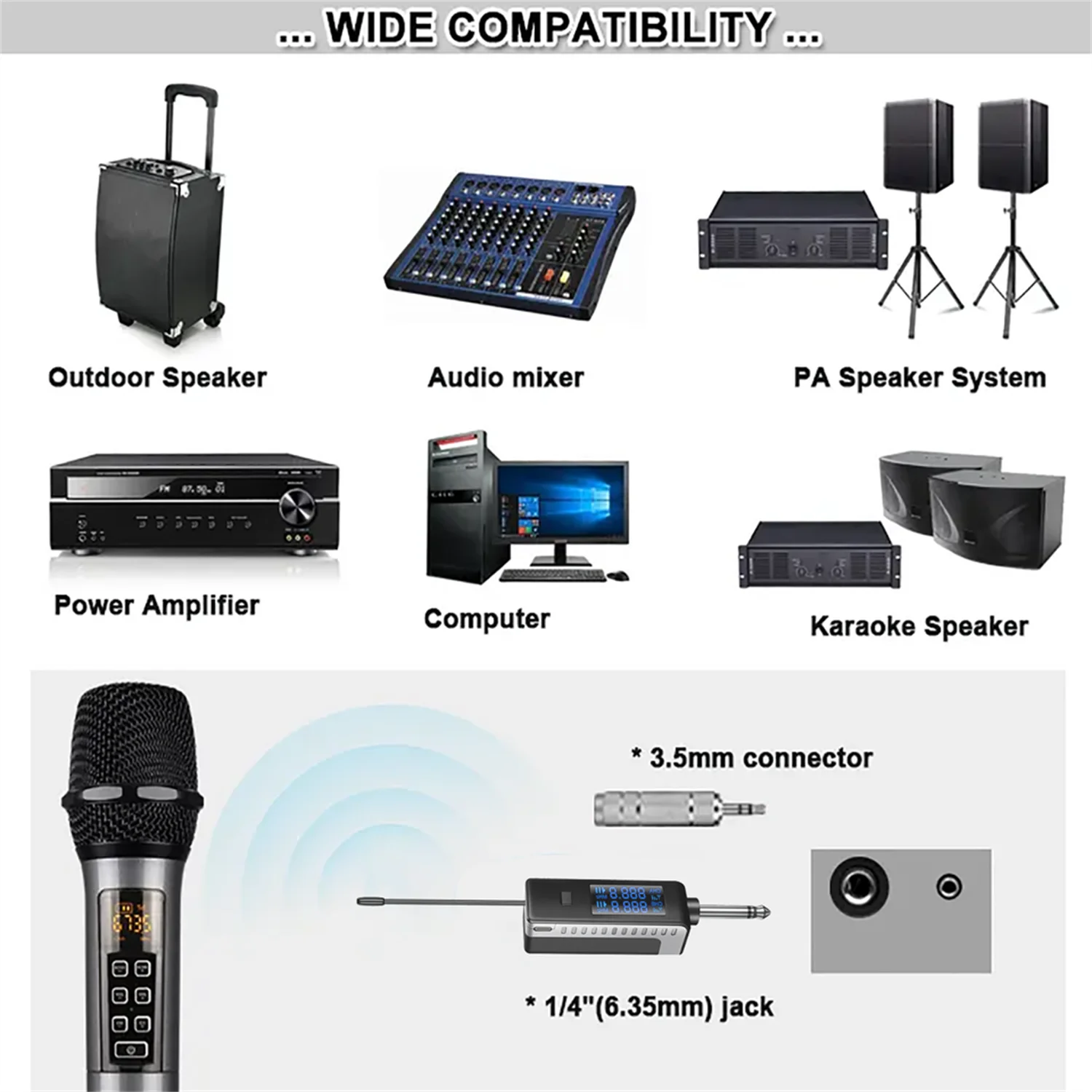 GAW-010B Professioneel draadloos microfoonsysteem Dynamische handheld vocale karaoke-echomicrofoon