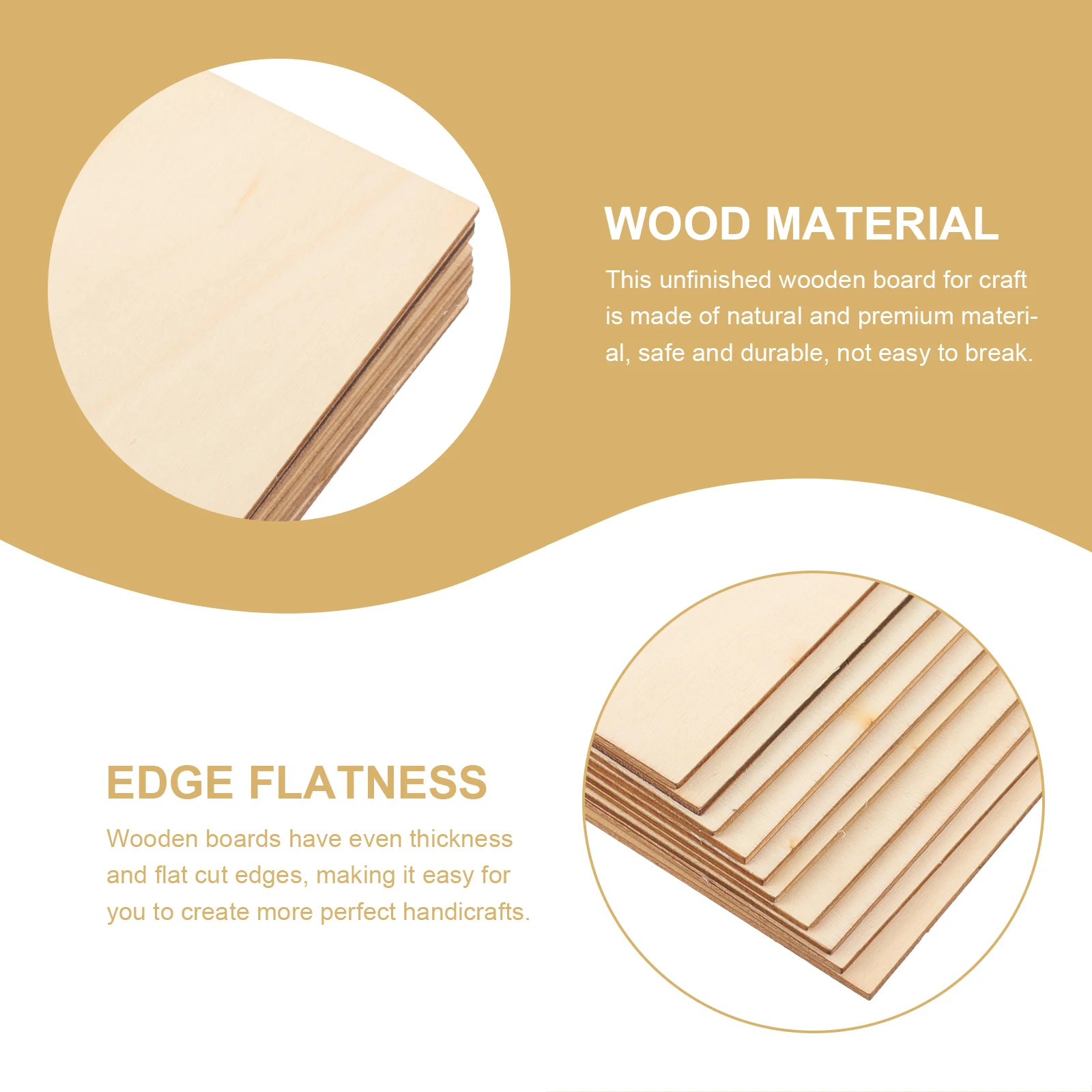 

10pcs Wooden Planks Crafts Engraving Diy Unpainted Slices Flat Cut Edges Boards Handicrafts Material Blanks For Diy Painting