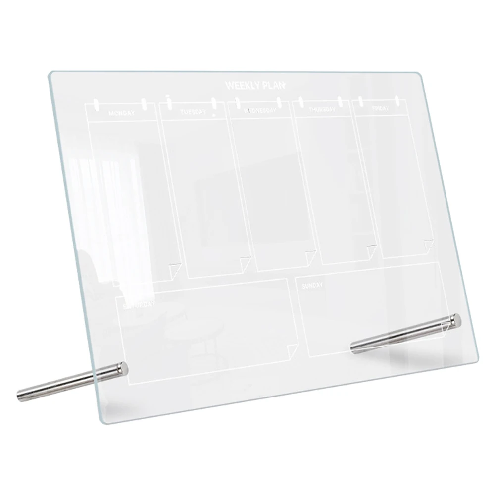 

Acrylic Memo Board Transparent Desk Planner 7cm Nails 6 Pens Dry Erase Writing Pad Whiteboard Desk Accessories Household Office
