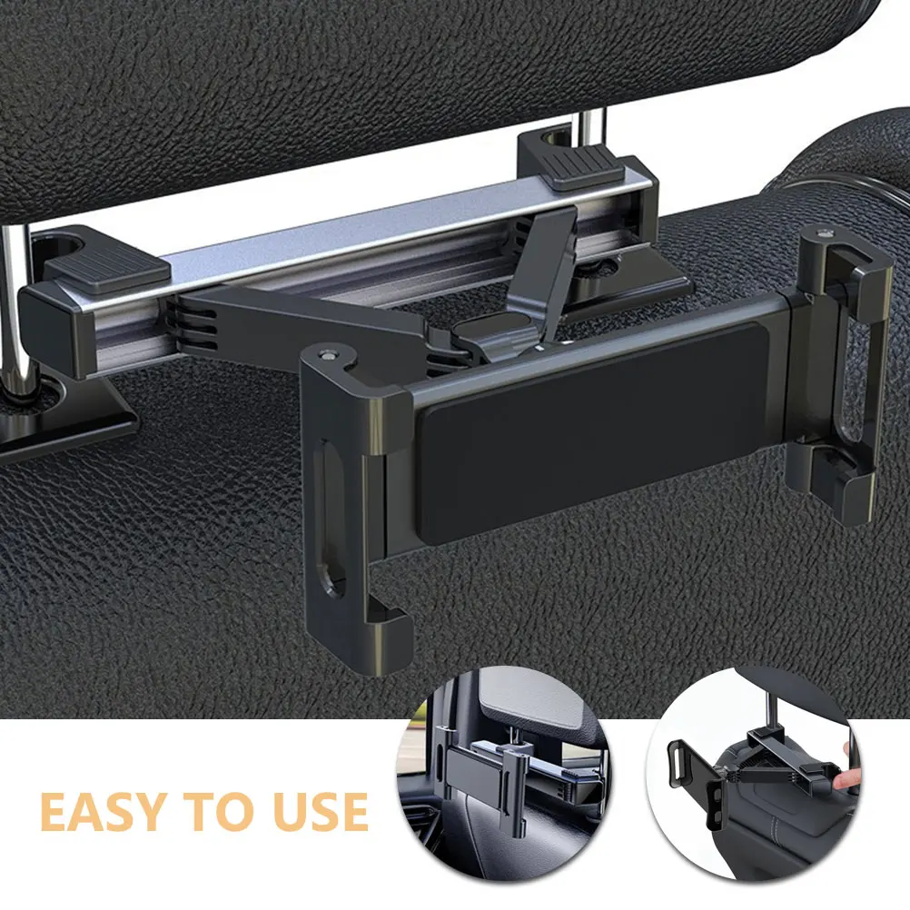 

Rear Seat Phone Tablet Holder Black Brackets Adjustable Angle Non Slip Durable ABS Material Car Headrest Mount For Backseat