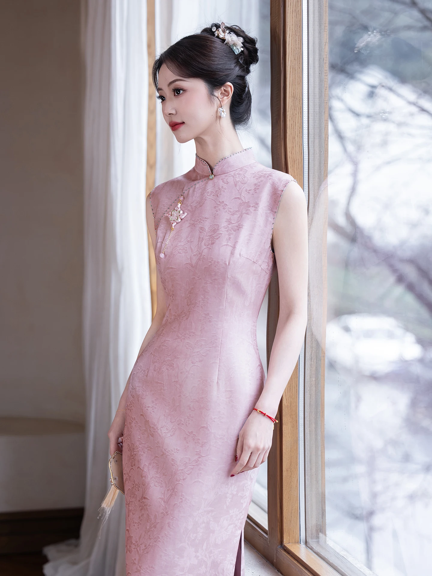 

Pink Handmade Chinese Style Wedding Dress New Version 2026 Elegant Atmosphere Bride Certificate Return Home Daily Long