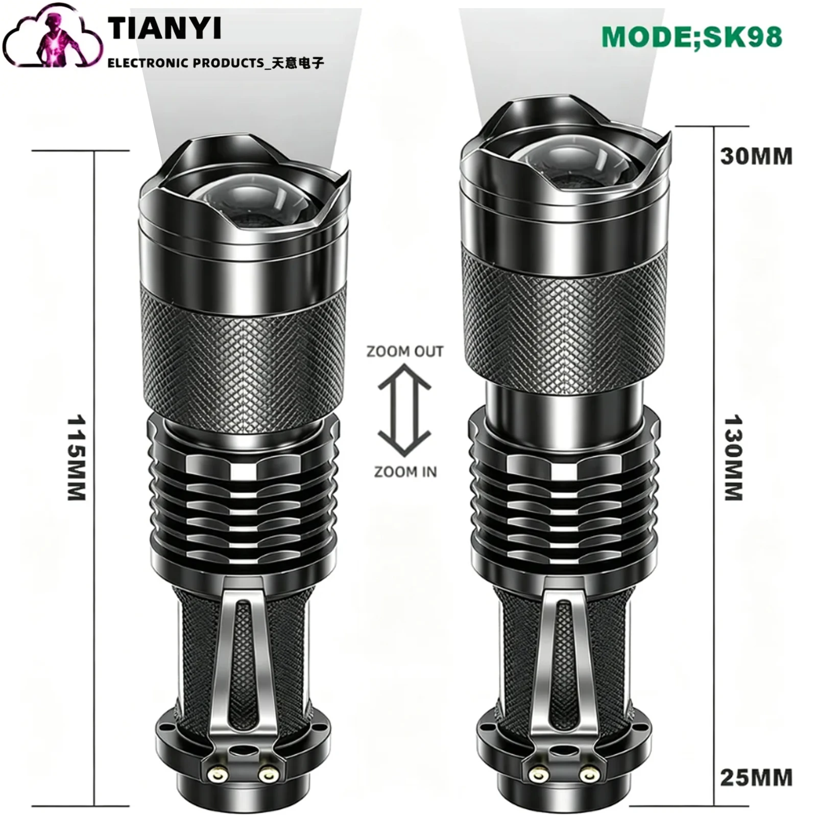 940nm IR Flashlight Infrared Illuminator Flashlight, 850nm IR Illuminator Flashlight Night Vision Zoomable LED Infrared Torch