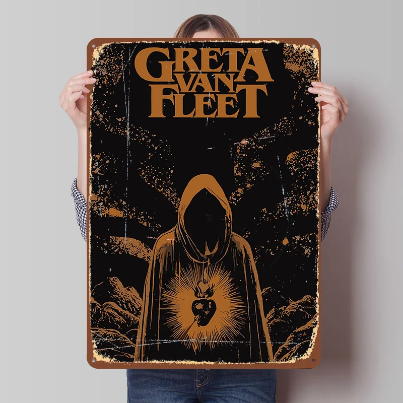 Greta Van Fleet Album Cover Metal Poster Customized Wall Art Retro Vintage Tinplate Signs for Man Cave Decoration Garage House