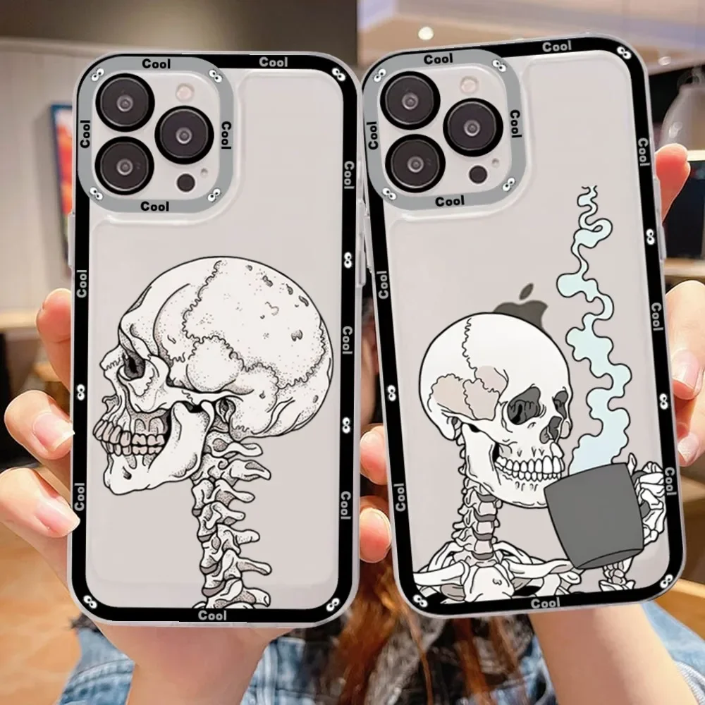 Skeleton Cat Painted Phone Case For Samsung A 10 20 30 70 13 21 32 72 22 51 52 53 71 73 32 4g 32 5g Fundas