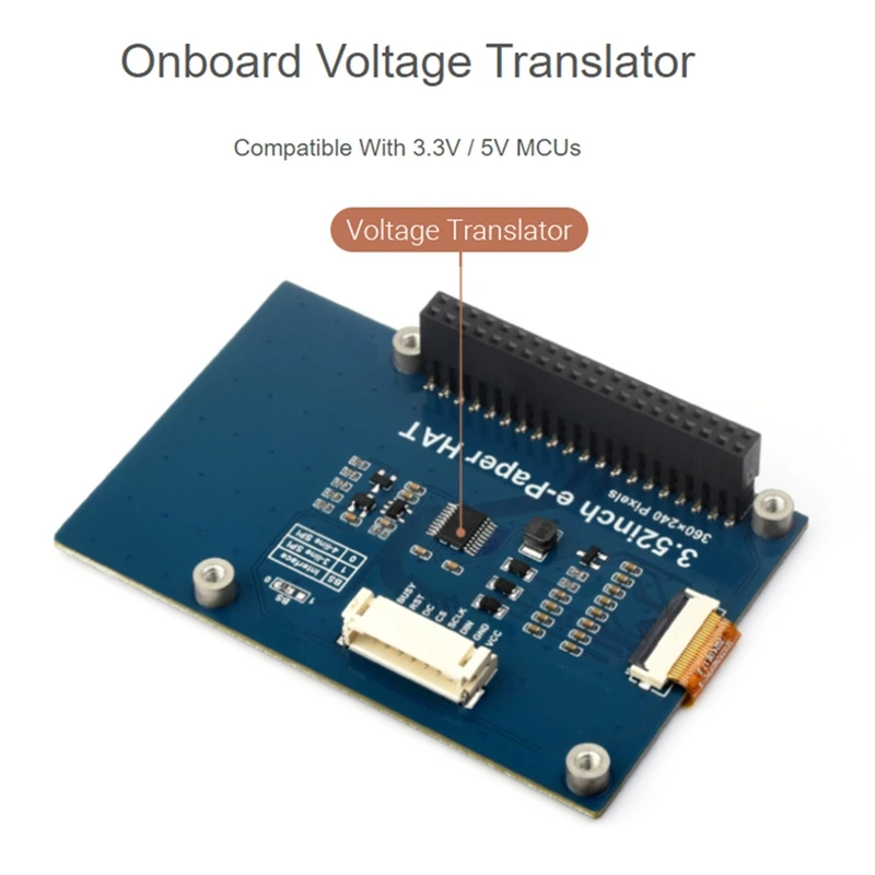 3.52Inch E-Paper HAT, 360 X 240, SPI Interface Ideal For Price Tags, Shelf Labels, Iindustrial Instruments