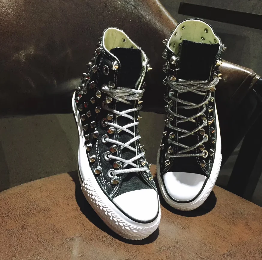High top spikes custom street dance canvas fashion men\'s and women\'s integrated sports casual shoes plus size 35-46