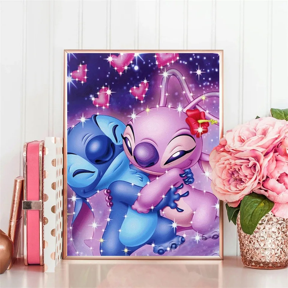 Disney Diamond Embroidery Cartoon 5D DIY Diamond Painting Lilo And Stitch Full Mosaic Nature Landscape Sunset Gift For Children