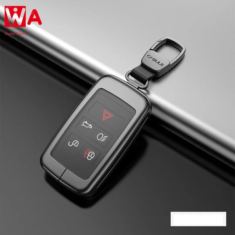 

Car Aluminium Alloy+TPU Key Fob Cover Case For Land Rover Range Rover Discovery 5 Sport For Jaguar XEL E-PACE 2019 2020 2021