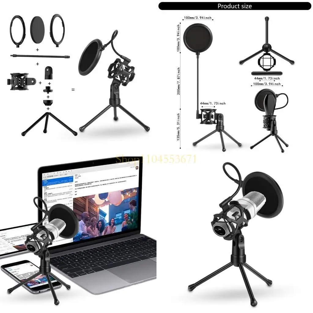 Best Seller Microphone Shock Mount and Windscreen with Height Adjustable Tripod For Recorded Speech and Singing Widely Use