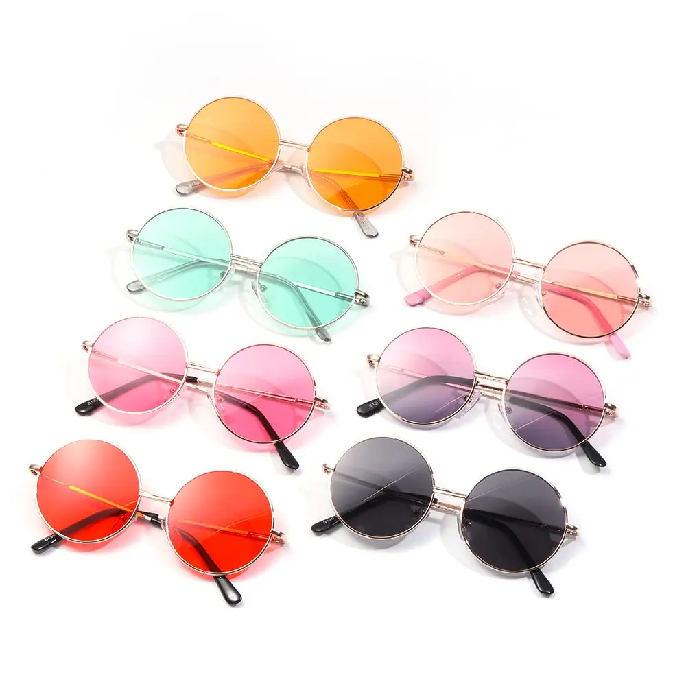 Kids Sunglasses Round Frame Metal Sunglasses British Style Sun Glasses Children's Accessory Boys and Girls Outing UV400 Eyewear