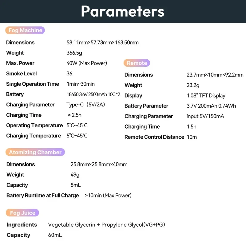 Ulanzi FM01 FILMOG ACE المحمولة 40 واط آلة الضباب يده 10 متر التحكم عن بعد آلة لصنع الدخان التصوير الفيديو تصوير المرحلة تأثير