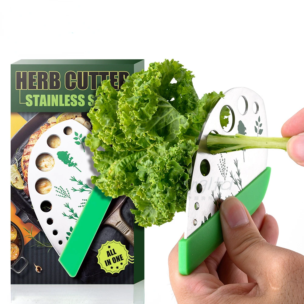 9-hole Multi-purpose Herb Stripper Rosemary Herb Cutter Stripper Home Kitchen Outdoor Camping 430 Stainless Steel Accessories