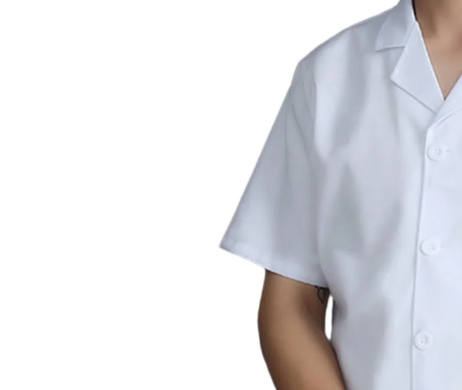 Chef Uniform V-Neck Front Buttons Unisex Workwear with Practical Pockets Professional Cooking Uniform Lab Coat Style Chef Jacket