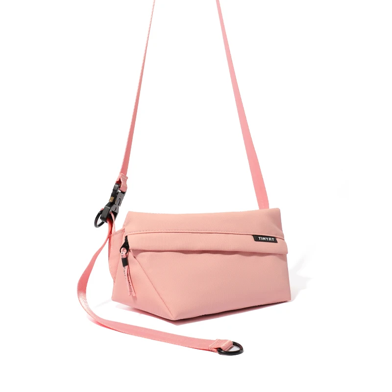TINYAT Women's Letter Logo Waist Bag Compact High Capacity Lightweight Easy to Carry Crossbody Bag Leisure Hiking ChestBag