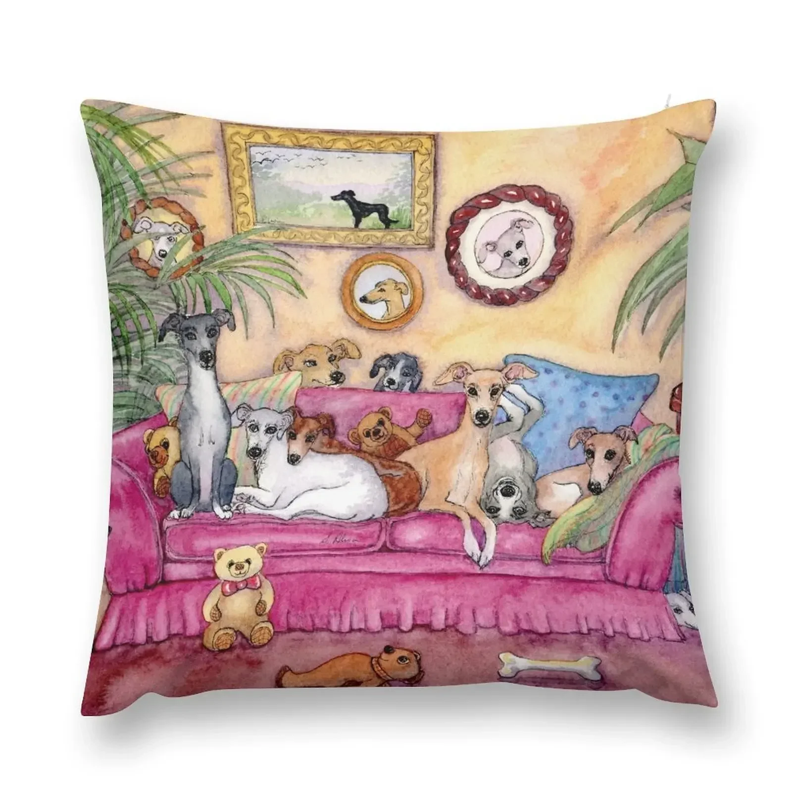 

This is our sofa. So - where's yours Greyhounds and whippets on the couch. Throw Pillow Cushion Child ornamental pillows pillow