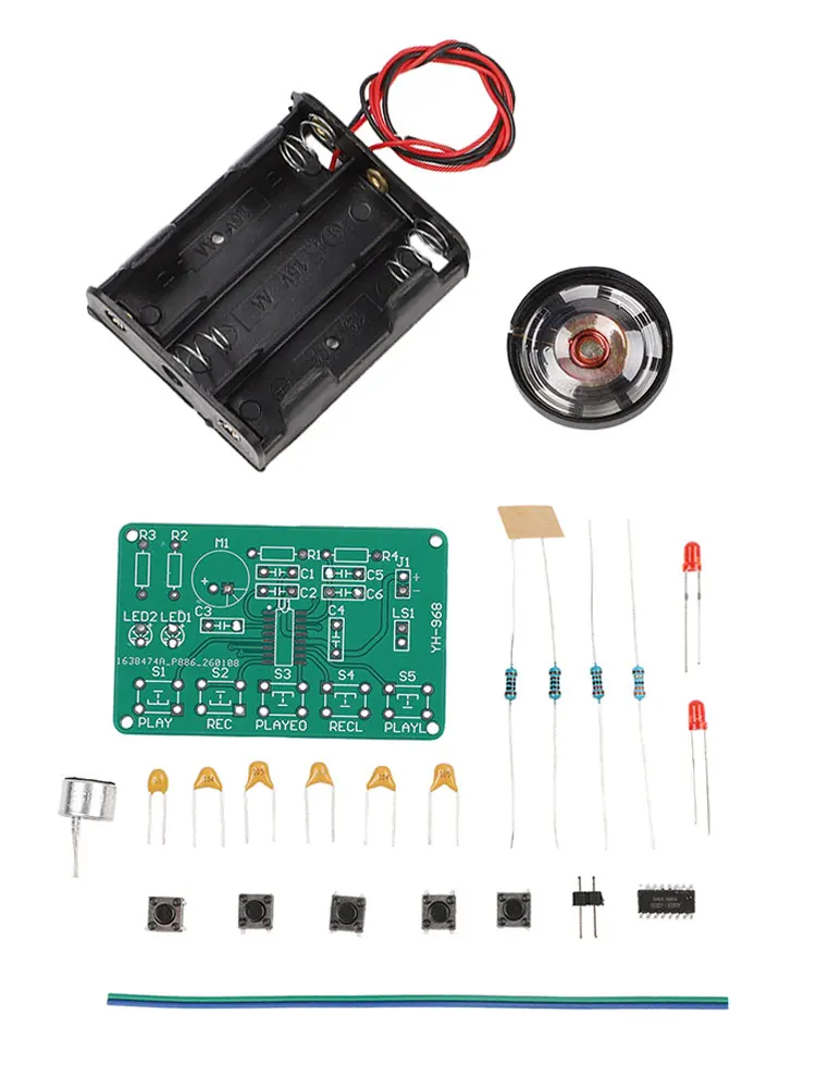 DIY Electronics Kit for Soldering Practice Featuring 30 Second Voice Recording Playback Functionality Education Use