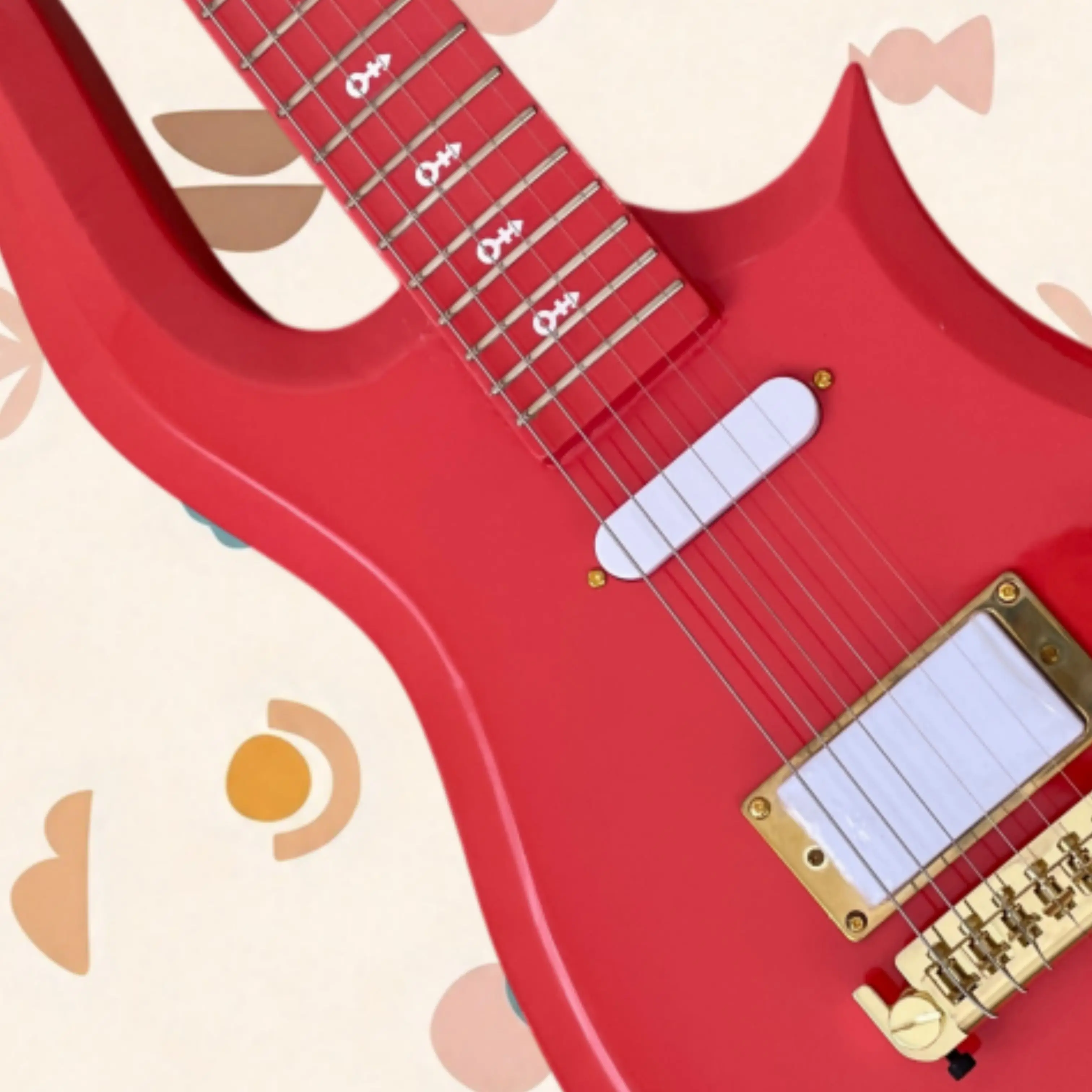 Glossy Shiny 6 String Electric Guitar, 22-Fret Maple Fretboard Guitars, Guitar for Beginner & Intermediate Practice Guitarra
