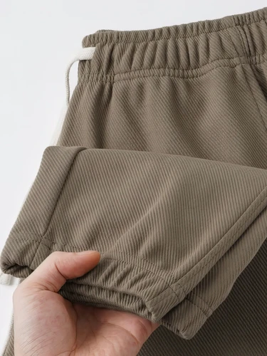 Imagen 1 del producto Pantalones holgados informales de sarga de algodón 65% para hombre, pantalones de trabajo antiarrugas de 380g, pantalones de chándal para deportes al aire libre, tejidos transpirables