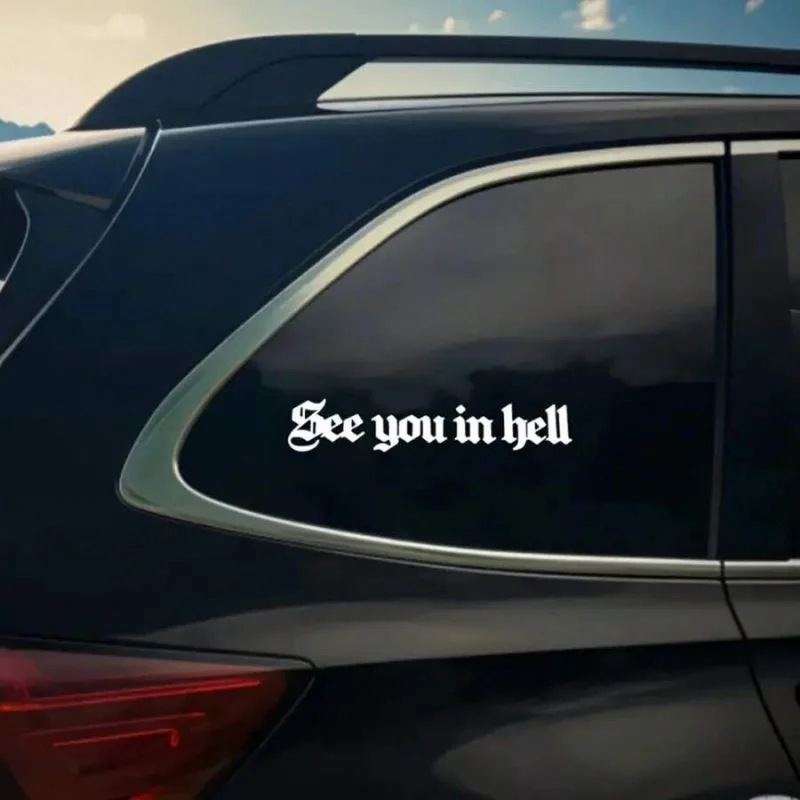 Black Gothic-style font and asymmetrical layout car stickers, exterior decorative stickers for cars