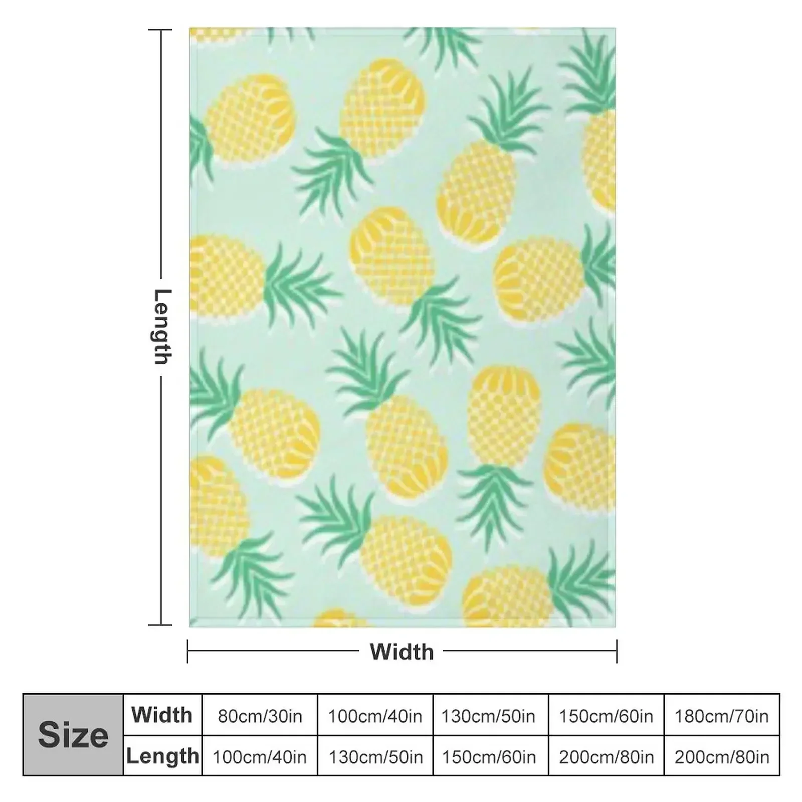 Pinapple pattern design work Throw Blanket Tourist Decorative Sofa Thermal manga Large Loose Blankets