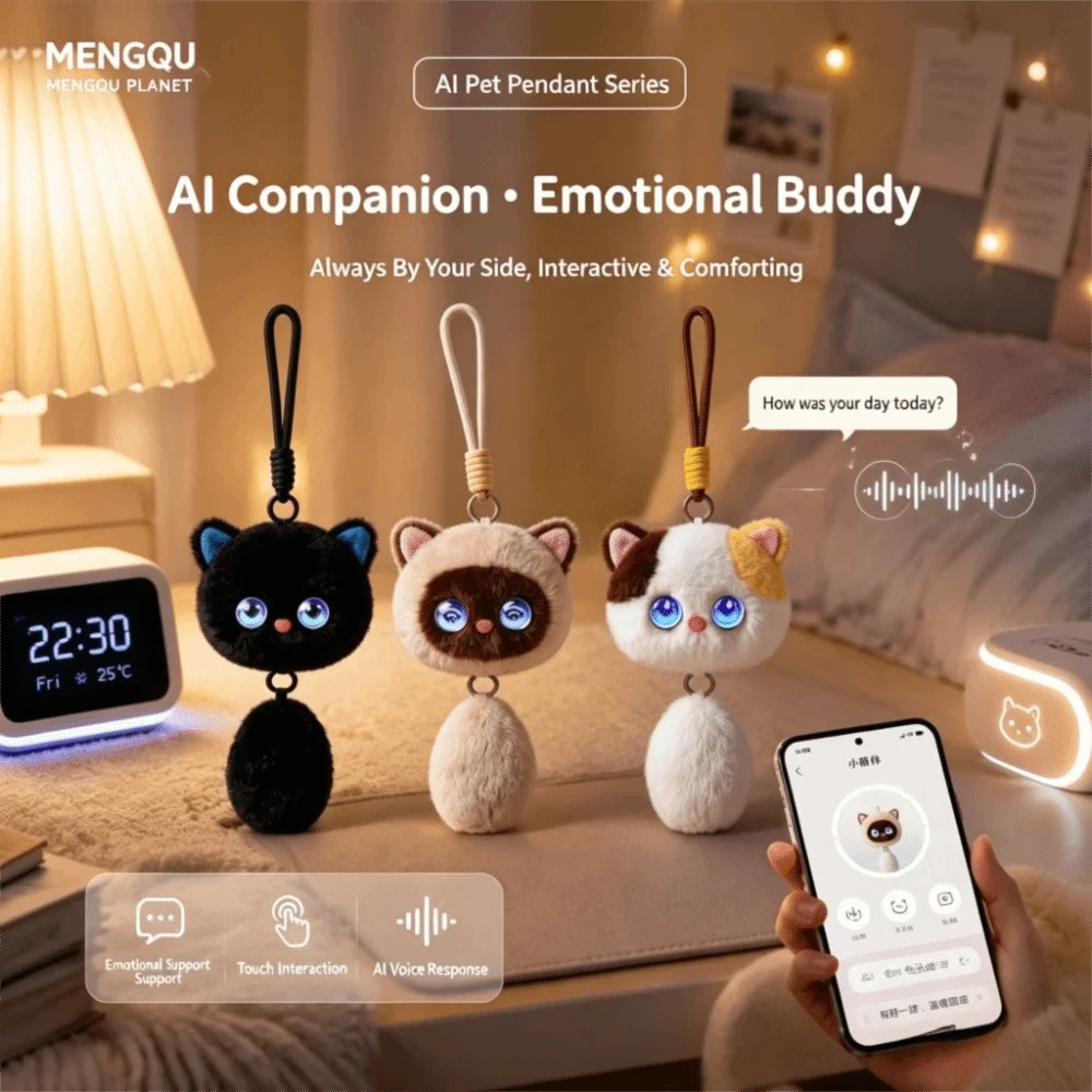AI Continuous Dialogue AI Cat Plush Intelligent Voice Communication Personal Companion AI Companion Doll KeyChain