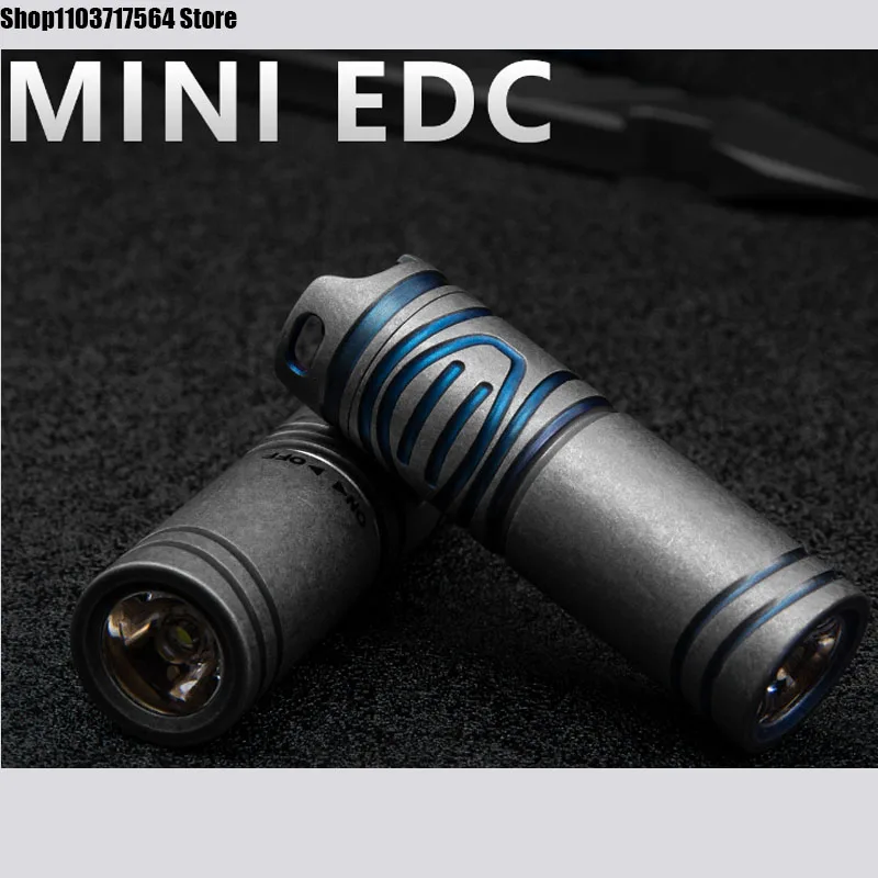 Edc Titanium Legering Mini Zaklamp Oplaadbare Vissen Buiten Waterdichte Camping Verlichting Edc Tools