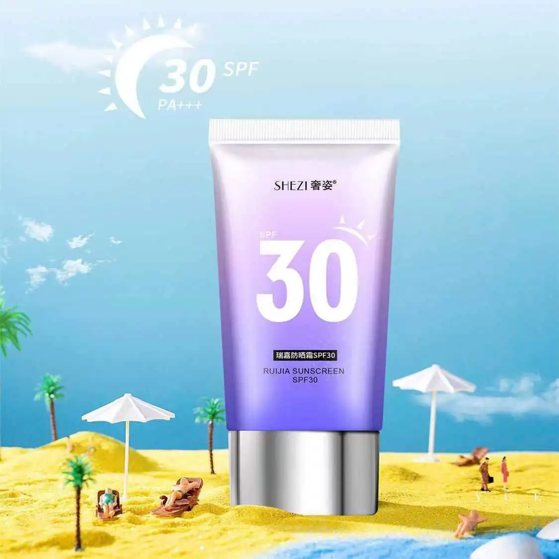 Shezi คอนซีลเลอร์กันแดดสำหรับร่างกายและใบหน้าชุดเครื่องสำอางเบสไฮกลอสชุด SPF30ซีรีย์