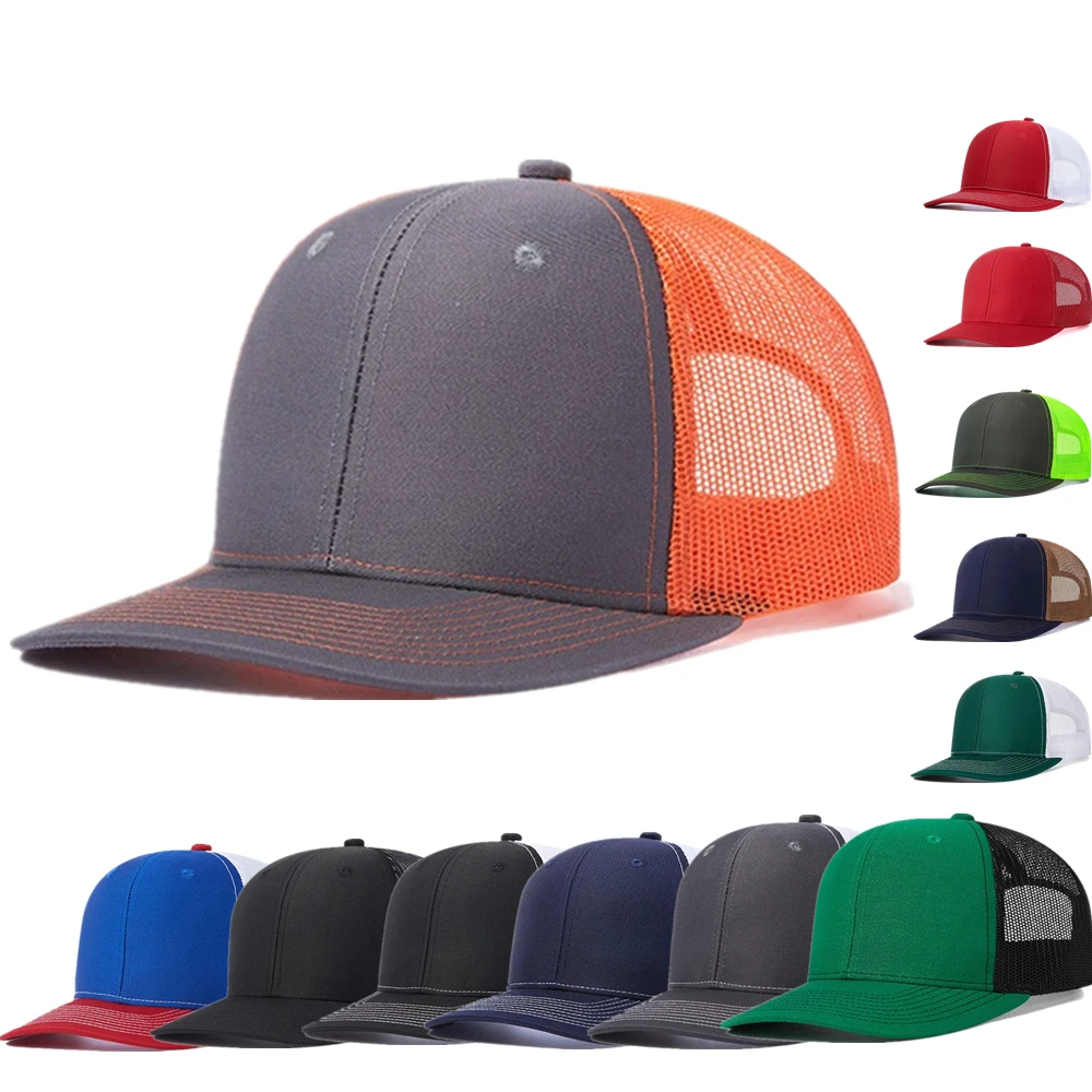ユニセックスツートンカラーキャップ湾曲したつばスタイルのトラック運転手の帽子男性 & 女性カジュアルアウトドアストリート通気性サマーキャップ