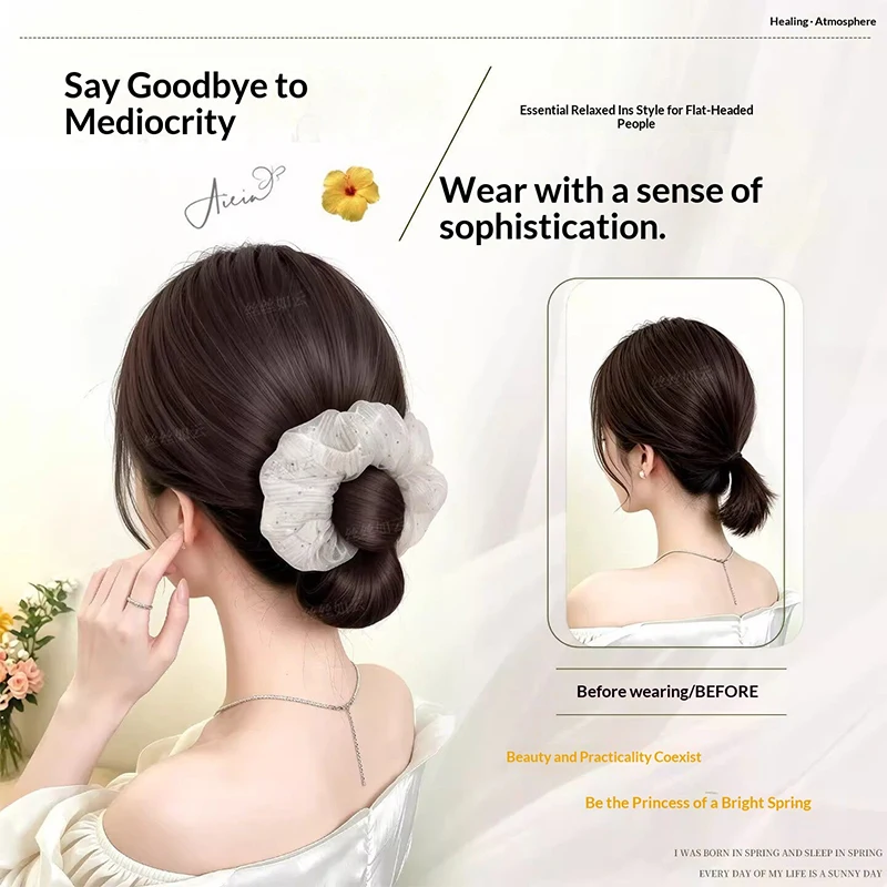 Synthetic Cloud Bubble Hair Bun with Invisible Claw Clip, Lightweight & Easy to Wear, Perfect for Party or Casual Outfits