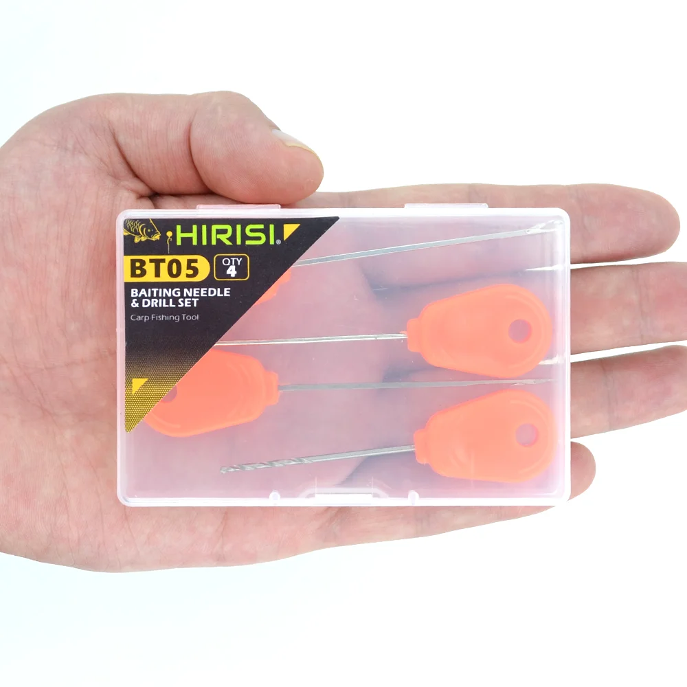 Hirisi 4pcs Carp Fishing Bait Needle With Box Fishing Bait Tools Fishing Accessories BT05