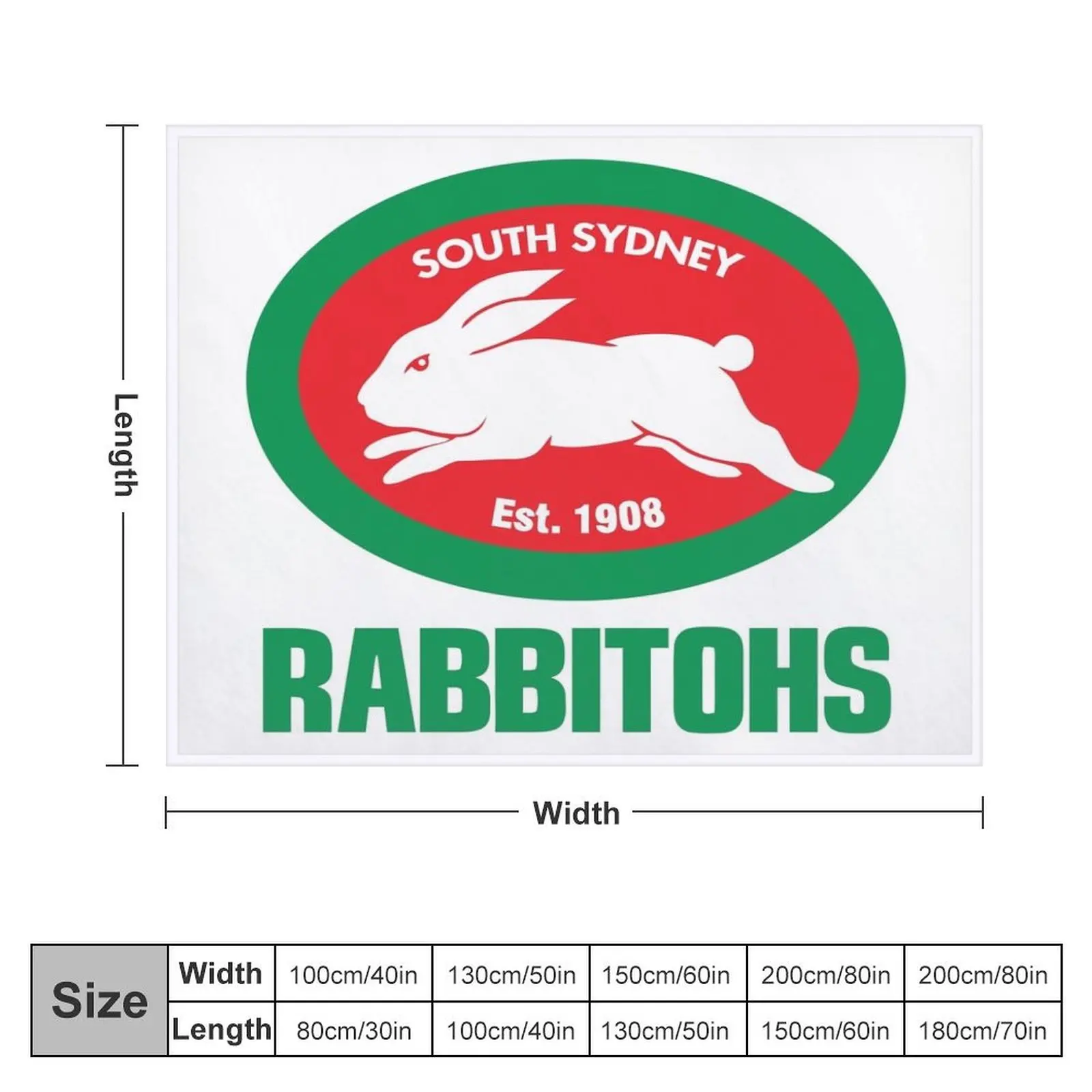 south-rabbitohs Throw Blanket Custom sofa bed Beach Quilt Blankets