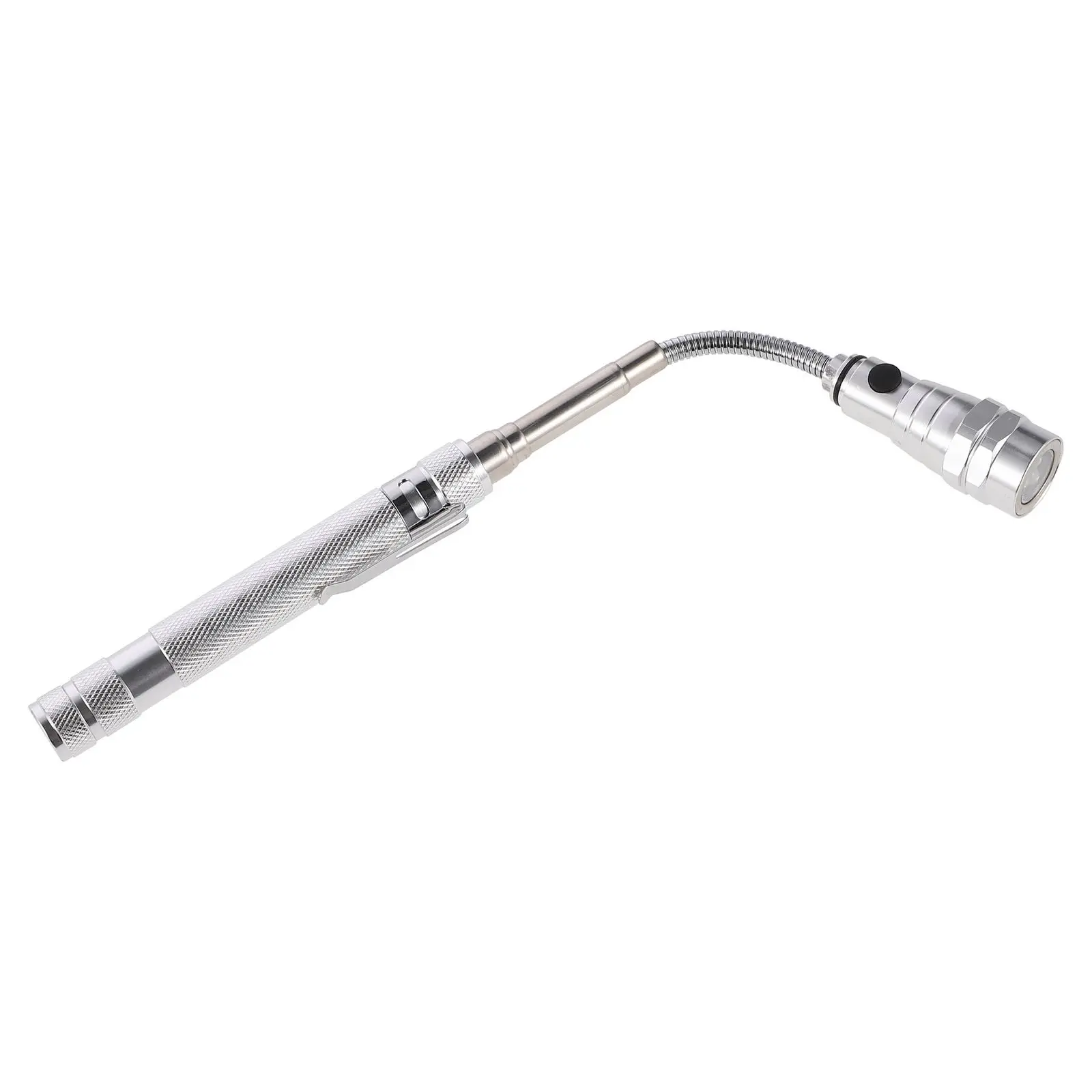 

3LED Magnetic Pickup Tool Telescopic Flashlight Aluminum Alloy Silver Without Mechanic Tools LED Torch Portable