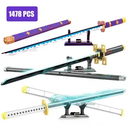 Japanese Anime Ninja Samurai Sword Katana Luminous Butterfly Nichirin Knife Ananta MOC Weapon Blocks Toy Set for Adult Boys Gift