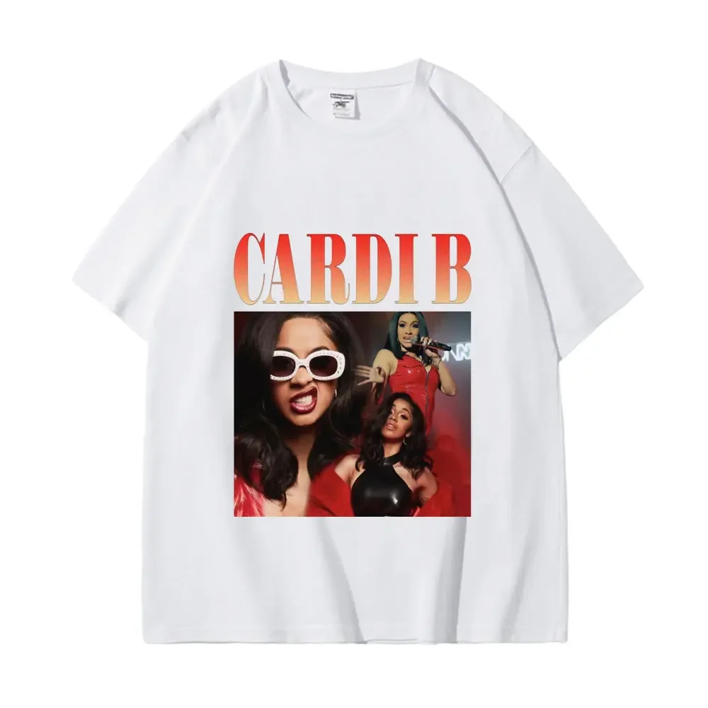 Rapper Cardi B Graphic T Shirts Men's Women Fashion Aesthetics Short Sleeve T-shirt Summer Casual Oversized Pure Cotton T-shirts