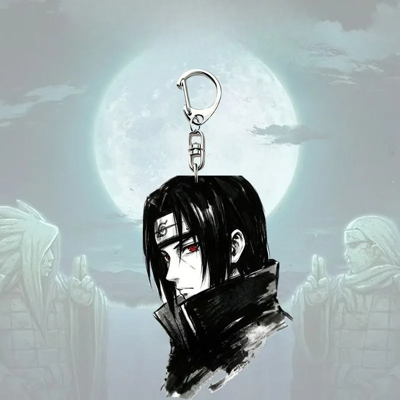 Cartoon Naruto High Quality Acrylic Keychain Uzumaki Naruto Sasuke Creative Fashion Anime Simple Funny Backpack Pendant view 6